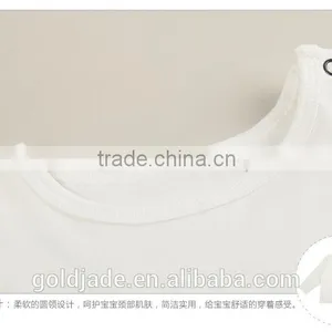 Wholesale Soft Cotton 0-2years Infant Toddler Shirts Long Sleeve White T-shirt thumbnail-3