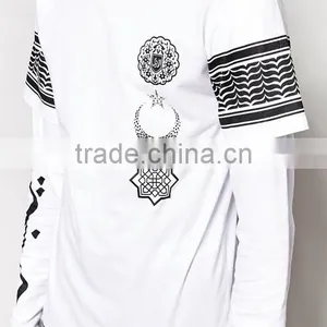 Lastest Men's Long 100% Cotton Screen Printing Oversized T Shirt thumbnail-5