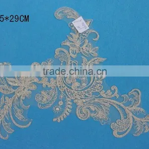 Cheap Price Hot Sale Indian Embroidery Flower Sequin Lace Design Suit Neck thumbnail-1