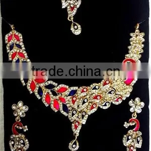 Fancy Diamond Stone Necklace Sets thumbnail-2