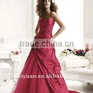 Red A-line Taffeta Girls Pageant Dresses thumbnail-1