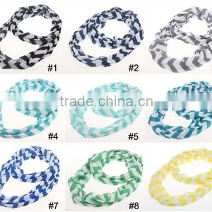 Top Quality Fashion New Design Hijab Infinity Chevron Knitted Silk Scarf thumbnail-2
