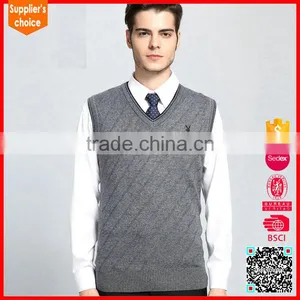 New Knitted Acryllic Solid Custom Sweater Vest 100% Acrylic Knitted Vest thumbnail-4