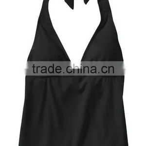 Hot Sexy Women's Black Tankini Halter Tops thumbnail-1
