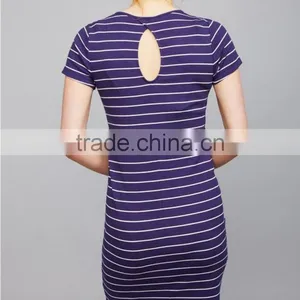 Striped Maternity Clothes Pregnant Women Dresses thumbnail-5