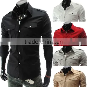 Wholesale Walson Custom Mens Shirts Casual Slim Fit Stylish Mens Dress Shirts With Two Pocket Apparel thumbnail-1