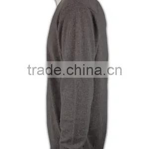 ISO9001/BSCI Manufature Loose V-neck Mens Grey Cardigan Sweater thumbnail-2