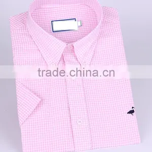 2017 Men's Short Sleeve Seersucker Casual Shirt Wholesale thumbnail-1