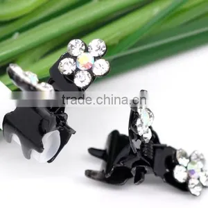 AB Color Rhinestone Flower Hair Claw Clips 20x13mm thumbnail-1