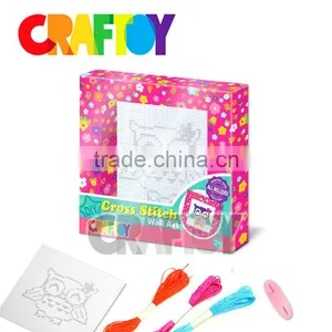 Cross Stitch Owl Wall Art Make it Yourself Craft Toy Diy Kit thumbnail-1