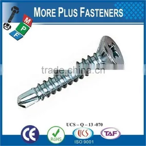 Made in Taiwan Stainless Steel Black Phosphate Yellow Zinc Plated Countersunk Phillips Bulge Head Self Drilling Screw thumbnail-1