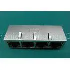 Receptacle ADSL Gigabit Ethernet 4 Port RJ45 Connector Right Angle 1 X 4 21.3mm thumbnail-1