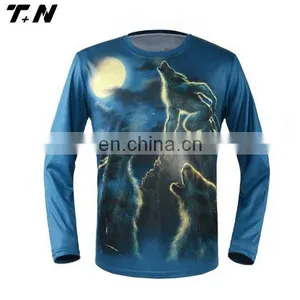 Wholesale Cheap Long Sleeves Printed Sublimation t Shirts T-shirt Printing thumbnail-2