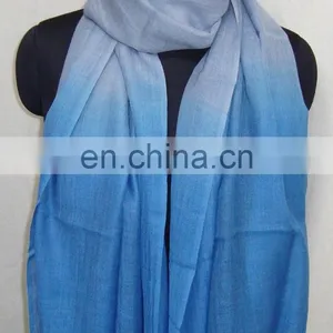 Ombre Pashmina Wool Shawl in Two Tone Colour thumbnail-2