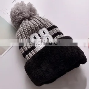 Chunky Double Layer Pom Pom Warm Beanie With Custom Embroidery thumbnail-3