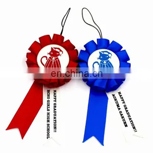 Custom Handmade Satin Rosette Award Ribbon With Safety Pin thumbnail-4