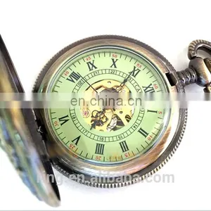 Western Classical Mechanical Gemstone Pocket Necklace Watch thumbnail-5