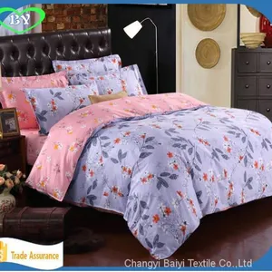 100% Polyester Fabric Pigment Printing Bedsheet Microfiber Woven Fabric for Home Textile Microfiber Bedding Set thumbnail-3