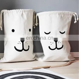 High Quality Canvas Storage Bags Toy Storage Bags Nursery Room Organizer Laundry Bags Accessory for Toy Tent of Kids Room thumbnail-3