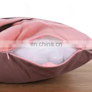 Velvet Decorative Pink Dog Print Throw Pillow Indoor Cushion for Home Decor thumbnail-4