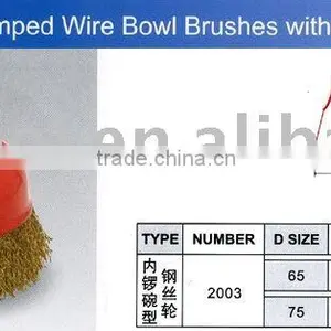 Crimped Wire Bowl Brushes With Inner Nut thumbnail-1
