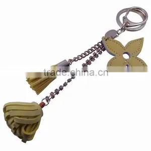 Leather Fringed Keychain With Hook for Bag thumbnail-1