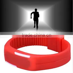 Red Fashion Silicone LED Sports Bracelet Waterproof Digital Wrist Watch Women thumbnail-1