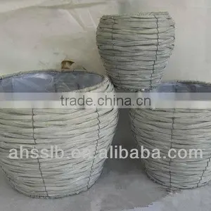 2014 Grey Woven Willow Garden Decoration Flowerpots thumbnail-1