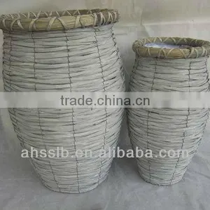 2014 Grey Woven Willow Garden Decoration Flowerpots thumbnail-3