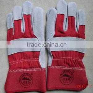 Cow Split Leather Working Gloves, Leather Safety Gloves for Mechanic thumbnail-3