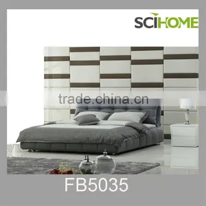 Modern Bedroom Sets Wooden Bed Models Fabric Bed thumbnail-1