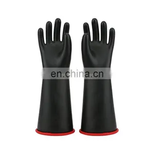 Long High Voltage Class 1 Electric Worker Safety Hand Protection Latex Rubber Insulating Gloves thumbnail-2