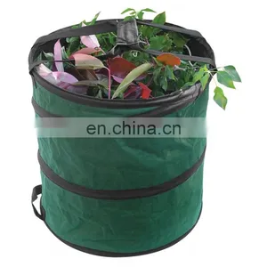 Collapsible Reusable 30 Gallon Pop Up Lawn Garden Leaf Storage Waste Bag With Handles thumbnail-3