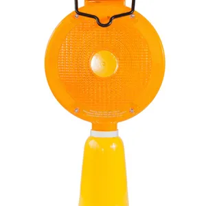 Flashing Barricade Light Solar Warning Light High Brightness Cone Light Portable Led Flashing Street Warning Lamp Solar Warning Light for Road Construction thumbnail-1