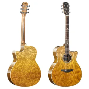 Otis Brand D-MINI 36 Inch Sall Size Guitars Single Solid Top Acoustic Guitar AM-yellow thumbnail-1