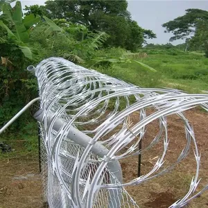 Barbed Razor Wire Roll Powder Coated for Security Wire Fencing and Prison Perimeter Fence Application Long Lasting thumbnail-1