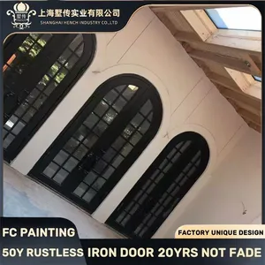 Luxury Iron Door Wrought Iron Doors French Glass Door Design China thumbnail-1