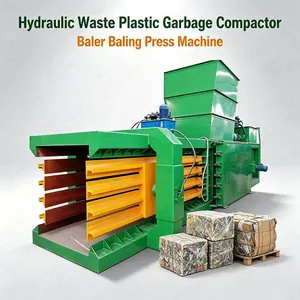 Hydraulic Waste Plastic Garbage Compactor Baler Baling Press Machine for Municipal Solid Waste Transfer Station thumbnail-1