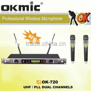 OK-720 UHF Wireless Microphone Dual Channels/UHF PLL 32/99 Channels thumbnail-1
