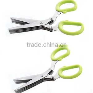 2015 New in Stock Kitchen Herb Scissors 5 Blade Stainless Steel and PP Plastic Handle thumbnail-3