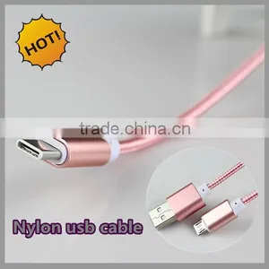 Colorful RoHS Approved 1m Nylon Braided Flat Micro Usb Cable thumbnail-1
