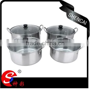 Hot Sale 8 Pcs Stainless Steel Aluminum Non-stick Soup Pot / Induction Stock Pot Set thumbnail-2