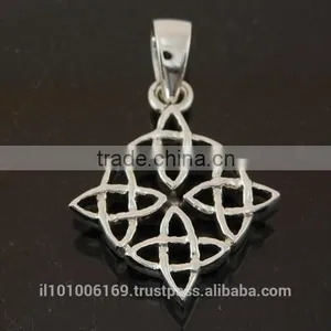 Thick Celtic Knot Solid Silver Pendant, Pn19 thumbnail-2