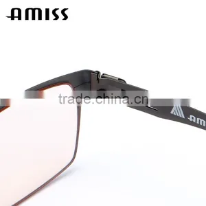 AMISS Modern Elastic Thin Stainless Steel Glasses Anti Blue Light thumbnail-5