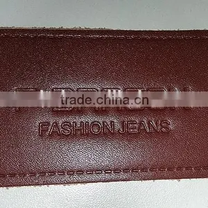 Wholesale Embossed Logo on PU Leather Patch for Jeans and Bags thumbnail-1