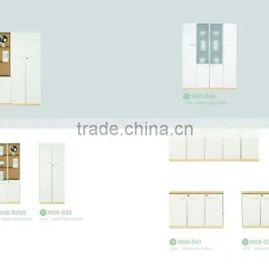 MDF Modern Style Bookcase With Glass Doors Model thumbnail-5