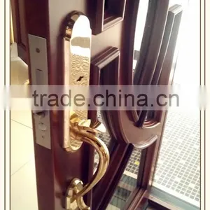 Solid Wood Entry Door With Glass, Double Doors Design thumbnail-4