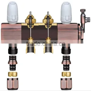 Brass Valve Cartridge Underfloor Heating Manifold 3 Ways Without Any Leak Fm3040 thumbnail-4