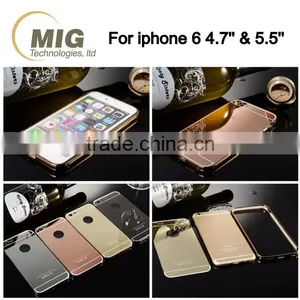 Case for Iphone 6 Case for Iphone 6S Aluminum Metal Frame Bumper Mirrior Back Cell Phone Cover thumbnail-5