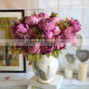 High Quality Artificial Flowers Vintage Peony Silk Flower Single Artificial Peony Wedding Flowers thumbnail-5